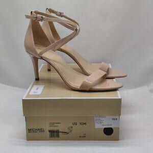 Michael Kors Womens Heels Dressy Sandals 10M Blush Patent Strappy Wedding Party